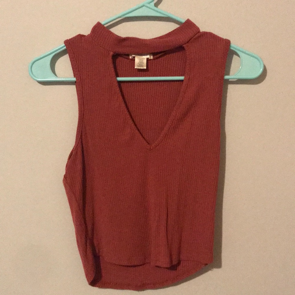 Crop top with neck cut out